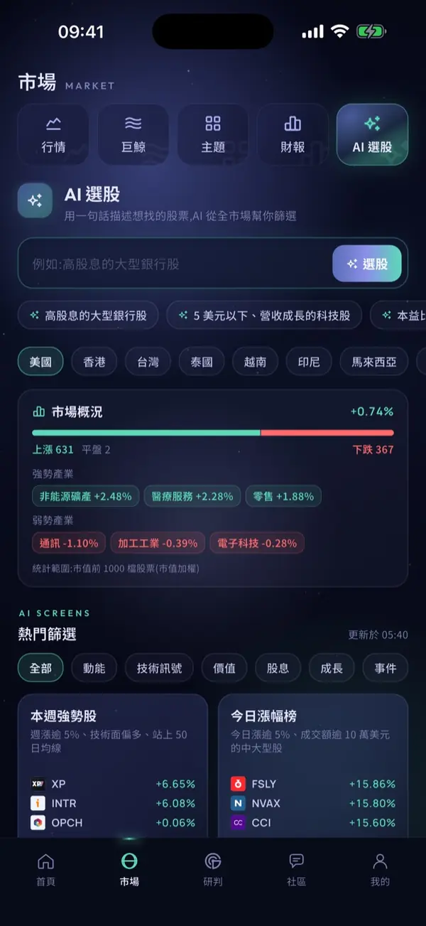 股票研究包：產品實際畫面